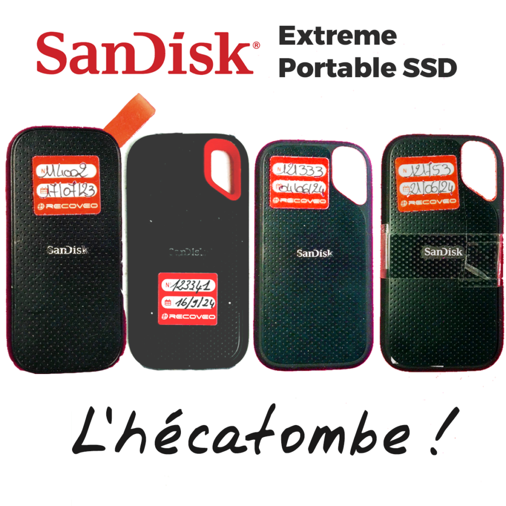 perte de donnees ssd sandisk portable extrem pro